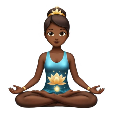 silhouette in lotus pose with sparkles sticker