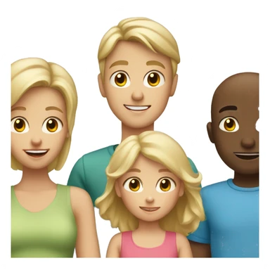 blond family of 5 older boy middle child girl and baby boy sticker