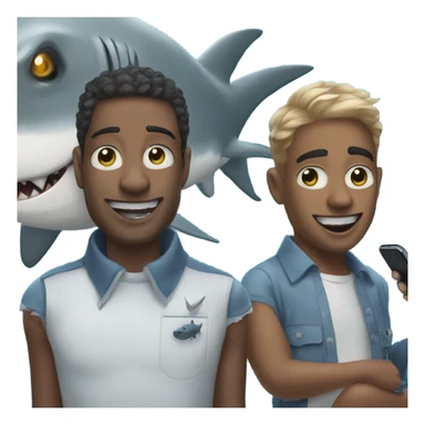 Shark with makeup, a Stanley and a iPhone sticker