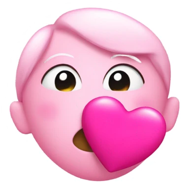 Kiss emoji blowing pink heart  sticker