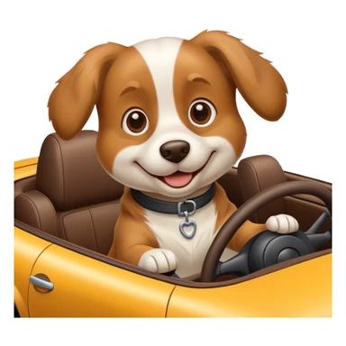 Dog driving car sticker