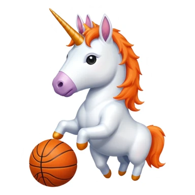 unicorn shooting a basketball sticker