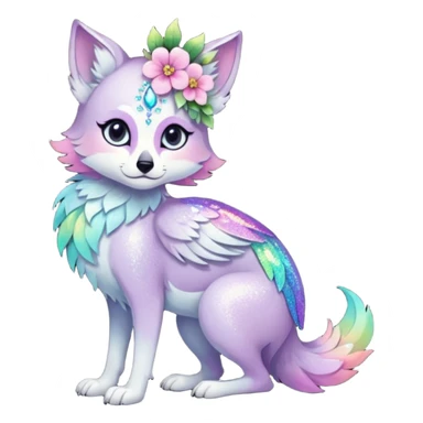 Multicolored sparkly pastel dark iridescent light pale gloomy spooky cute adorable pretty cool elegant realistic floral exotic Falvie-Fionbri, full body sticker