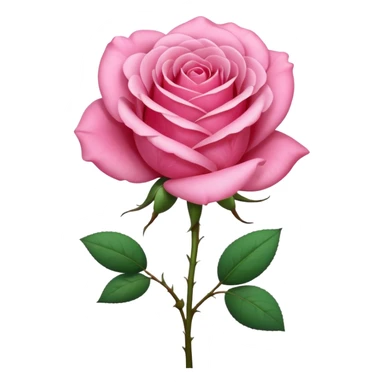 create a pink rose flower with a stem sticker