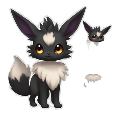 Dark Edgy Kawaii Eeveelution-Cute-Pokémon-fusion full body sticker