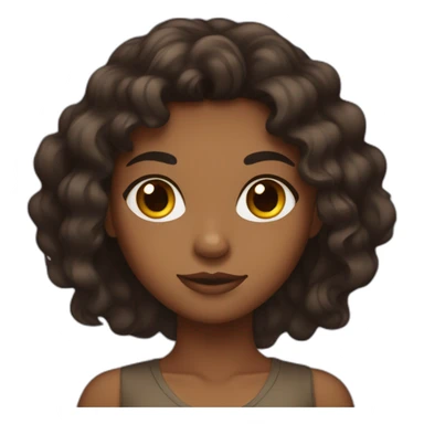brown girl with amber eyes and long dark hair sticker