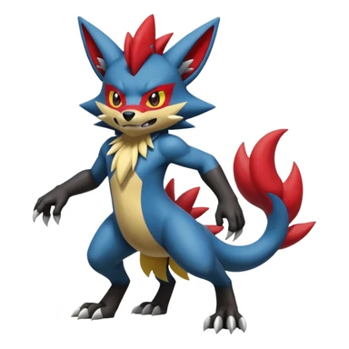 Lucario-Zoroark-Zeraora-Fakémon-hybrid-creature (full body)  sticker