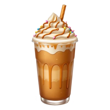 iced caramel macchiato with drizzle and sprinkles soft top sticker
