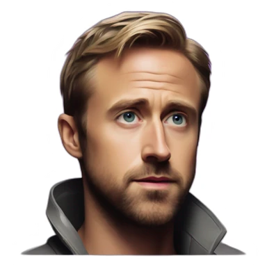 Ryan gosling staring at purple light from blade runner 2049 sticker