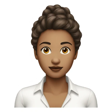 femme peau blanche cheveux brun yeux bleus sticker