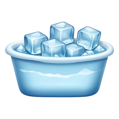 Bathtub with large ice cubes inside sticker