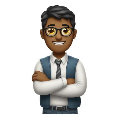 nerdy guy with glasses being hugged sticker