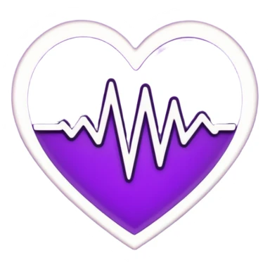 heart pules tech with the pules symbol in the middle, make the hart dark purple. dark outline sticker