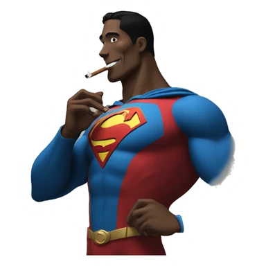 Black Superman smoking cigar sticker