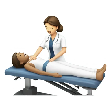 Female chiropractor adjusting patient  sticker