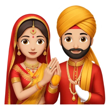Two hands in a engagement..One hand of groom and one hand of bride. Bride hand - red/yellow saree. groom- light orange punjabi (oonly hands will be visible in the image). Groom's hand is holding a ring sticker
