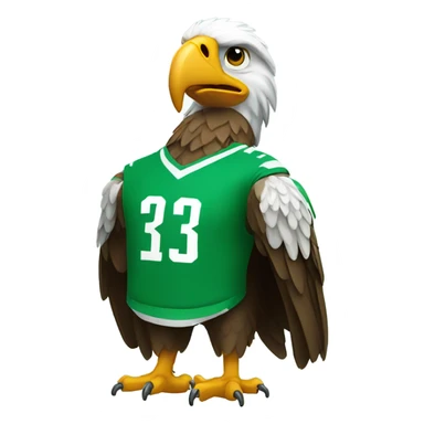 Eagle wearing a green jersey sticker