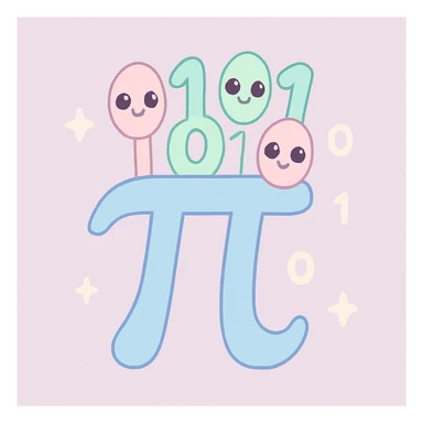  combine the π (pi) math symbol, binary code emerging from it. sticker