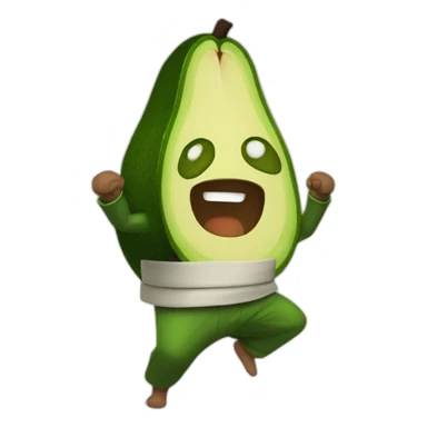 avocado practicing kungfu sticker