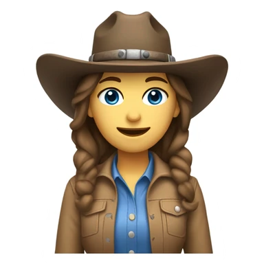 white cowgirl geologist  brown hair blue eyes no glasses sticker