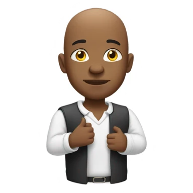 Bald black man rubbing hands sticker