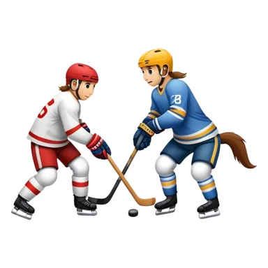 Horses playing hockey sticker