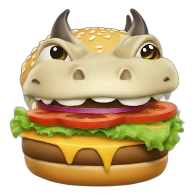 Dragon qui mange un burger sticker