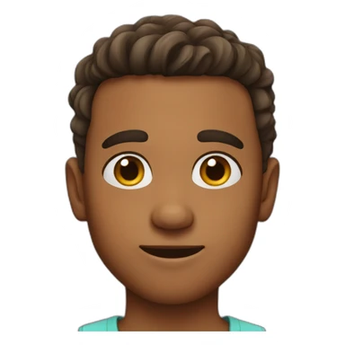 Boy with brow curry hair sticker