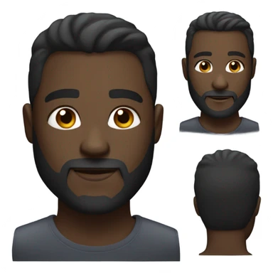 Handsome deep dark skin man with beard and high fade sticker