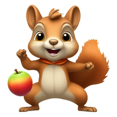 Squirrel in hoodie juggling nuts sticker