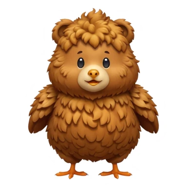 Chicken bear with curly hair sticker