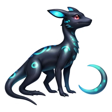 Nebulae Salandit-Umbreon-Fakémon-hybrid-creature (full body)  sticker
