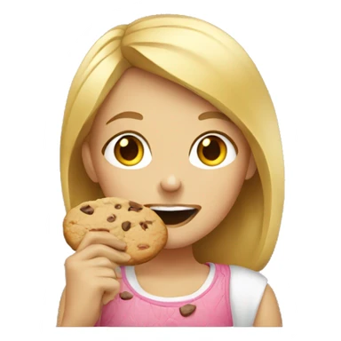 A blond girl eating a cookie  sticker