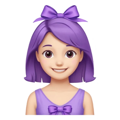 only purple pastel dress with cute ribbon sticker