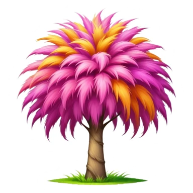 colorful fluffy Truffula tree from The Lorax with bright tuft on top and tall thin trunk sticker
