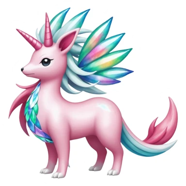 Celestial Magical sparkly shiny glittery Shaymin-Suicune-Milotic-Amaura-Pokémon-Fakémon-fusion, full body sticker