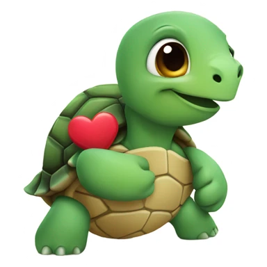 Turtle holding a heart  sticker