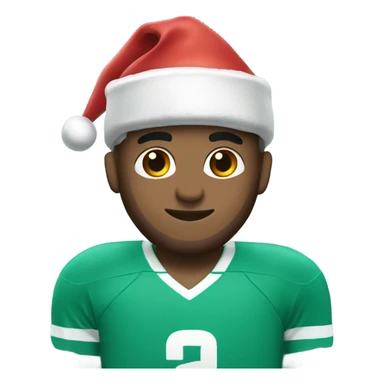 Hockey player with a Christmas hat wearing a tropics jersey sticker