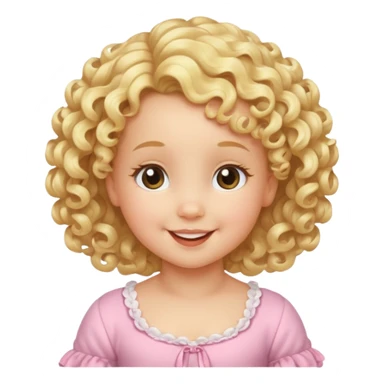 Cherubic Baby girl with curls bust sticker