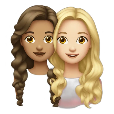Sisters one brunette-another blonde sticker