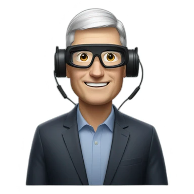 tim cook with VR sticker