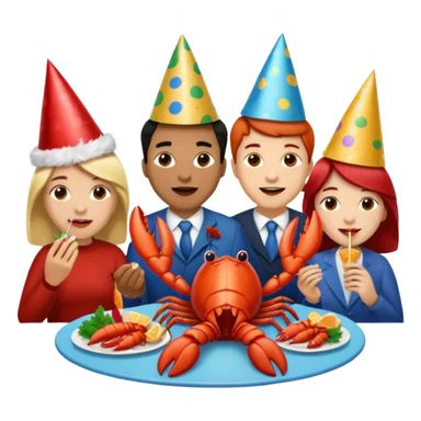 200 people eating lobster at a family party sticker