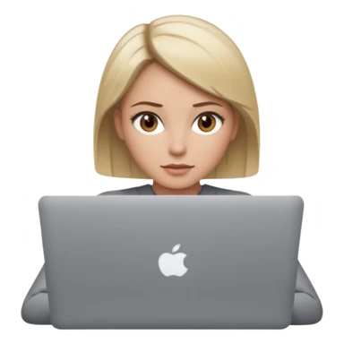 macbook pro woman very short light brown/blonde hair hazel eyes sticker