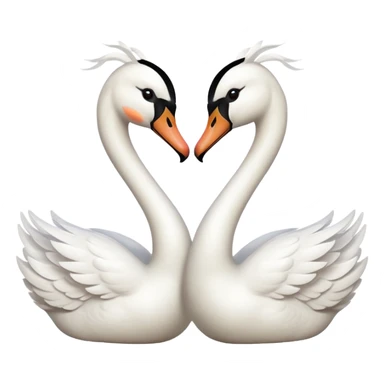 Two swan kissing emoji sticker