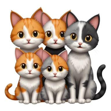 four happy cats celebrating together sticker