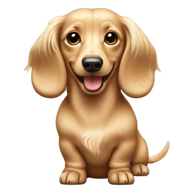 cream mini dachshund dog long hair sticker