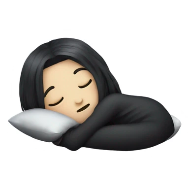 Goth girl sleeping in pillow sticker