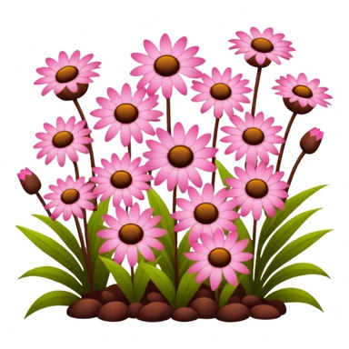pink and brown garden sticker