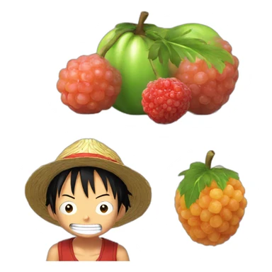 Luffy eating fruits sticker
