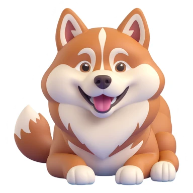 happy cinnamon colored husky dog sticker